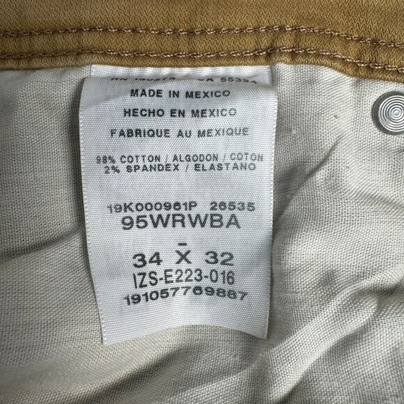 Wrangler Stretch Twill Straight 5 Fit Pocket Pant Men 34x32 Brushed Almond Gold - Picture 10 of 10